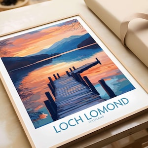 Loch Lomond Poster Viaggio Stampa Arte Murale Loch Lomond Arredamento per la casa Loch Lomond Regalo Loch Lomond Amanti dell&#39;arte Scozia Amante dell&#39;arte Regalo Highlands Stampa Artistica