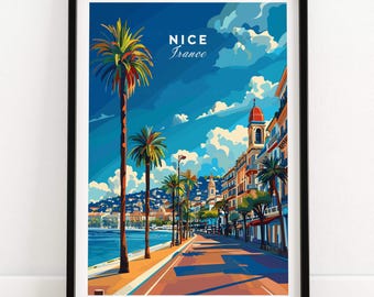Leuke reisafdruk - Frankrijk Leuke muurkunstafdruk Frankrijk reisposter Frankrijk woondecoratie mooi kunstwerk poster cadeau mooie illustratie kunstliefhebber