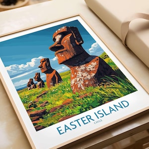 Easter Island Art Print Easter Island Travel Print Wall Art Wall Hanging Home Decor Easter Island Gift Art Lovers Chile Wall Art Print