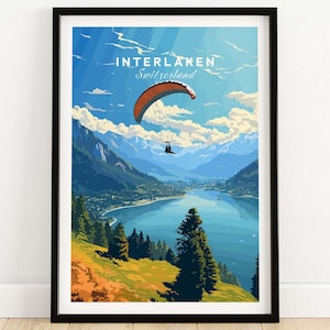 Interlaken Schweiz Poster | Geburtstagsgeschenk | Hochzeitstag Geschenk | Bestes Geschenk für sie | Personalisiertes Wandkunst Geschenk für Ihn