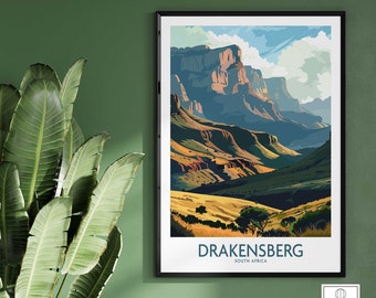 Drakensberg Poster South Africa Travel Poster Home Decor Gift Wall Art Print Birthday Present Wall Art Print