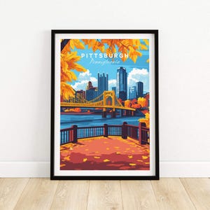 Pittsburgh Wall Art Print Travel Poster Pittsburgh Wall Decor Pittsburgh Art Lovers Gift Pittsburgh Illustration Pennsylvania Art Gift