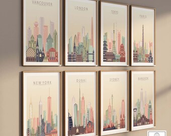 バンクーバーの街並みのプリント｜カナダのウォールアート｜ポスターの