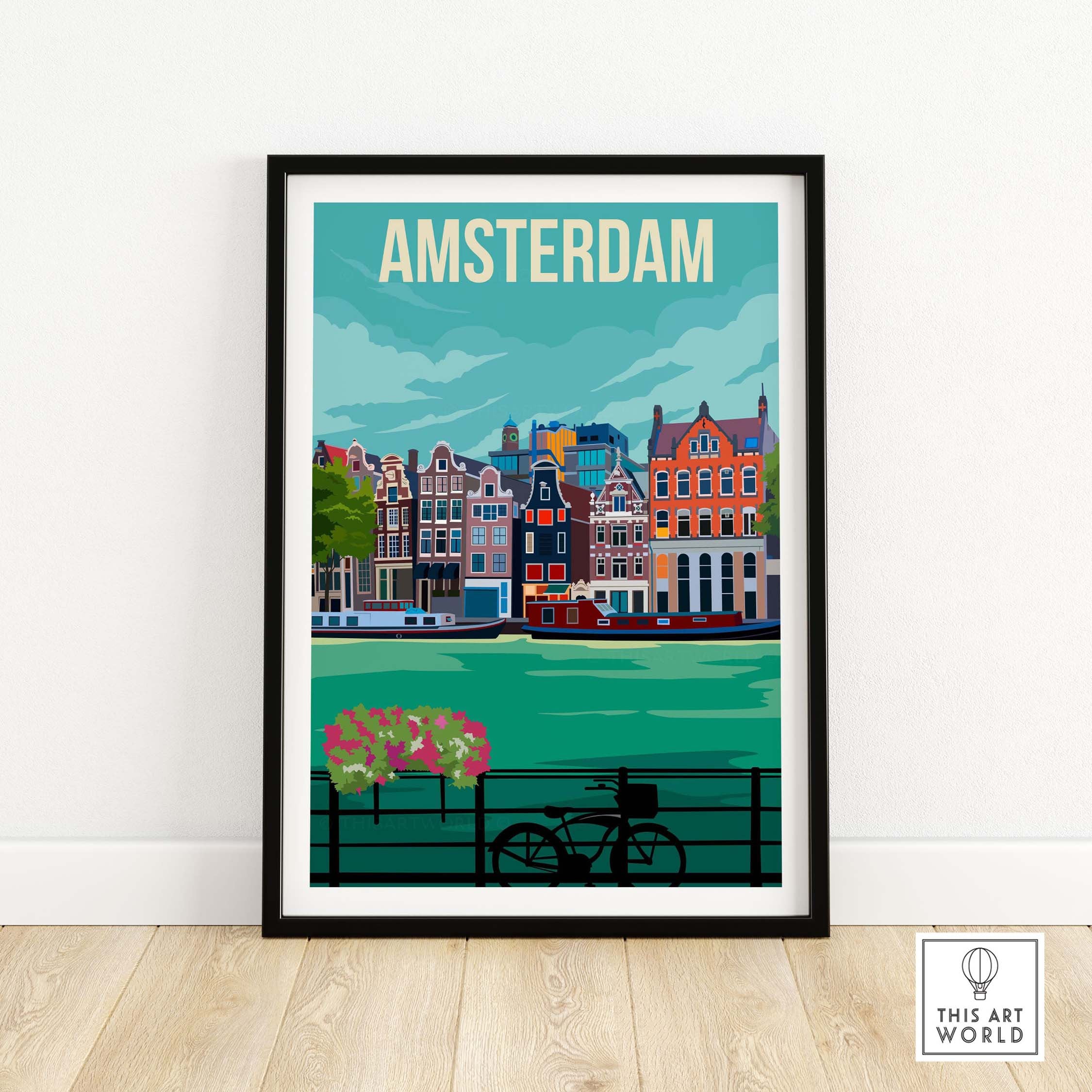 Amsterdam Vintage Travel Poster Amsterdam Print Etsy UK