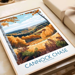 Cannock Chase Travel Print Wall Art Cannock Chase Poster Artwork Travel Home Decor Gift Art Lovers Illustration Poster