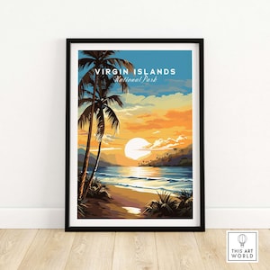 Virgin Islands National Park Art Print Art Print Travel Print | Home Décor Poster Gift | Digital Illustration Artwork | Birthday Present