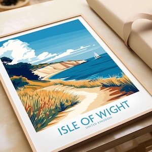 Isle of Wight England Poster Isle of Wight Wall Art Print Isle of Wight Poster Wall Decor Illustration Isle of Wight Art Gift