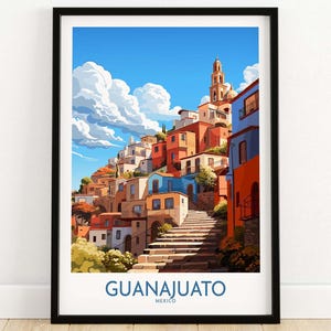 Guanajuato Mexico Wall Art Print Travel Print | Home Décor Poster Gift | Digital Illustration Artwork | Birthday Present
