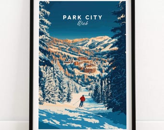 Park City Ski Resort Travel Print Wall Art Park City Home Décor Park City Gift Art Lovers Utah Art Lover Gift Print Art