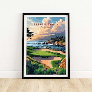 Pebble Beach Golf Links Poster - California Coastal Golf Course Wall Art
