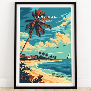 Zanzibar Travel Poster Tanzania Zanzibar Artwork Poster Gift Tanzania  Home Decor Zanzibar Illustration Art Lover Tanzania Print