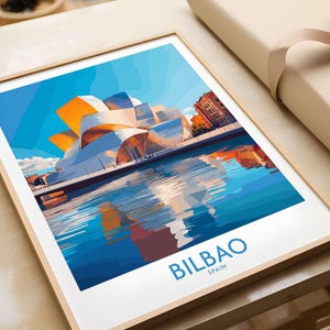 Bilbao Poster Spain Bilbao Art Print Travel Print | Home Décor Poster Gift | Digital Illustration Artwork