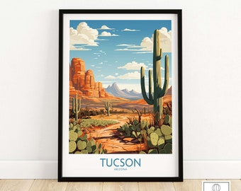 Tucson Arizona Wall Art | Home Décor Poster Gift | Birthday present | Wedding anniversary gift | Wall Art Print