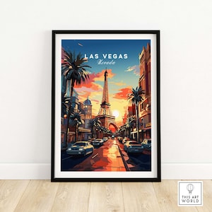 Impresión de Las Vegas / Póster de viaje / Regalo de cumpleaños / Regalo de aniversario de bodas / Impresión artística / Arte mural para inauguración de la casa