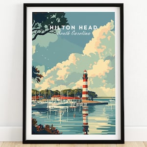 Hilton Head Poster Artwork Poster Gift South Carolina  Home Decor Hilton Head Illustration Art Lover South Carolina Print