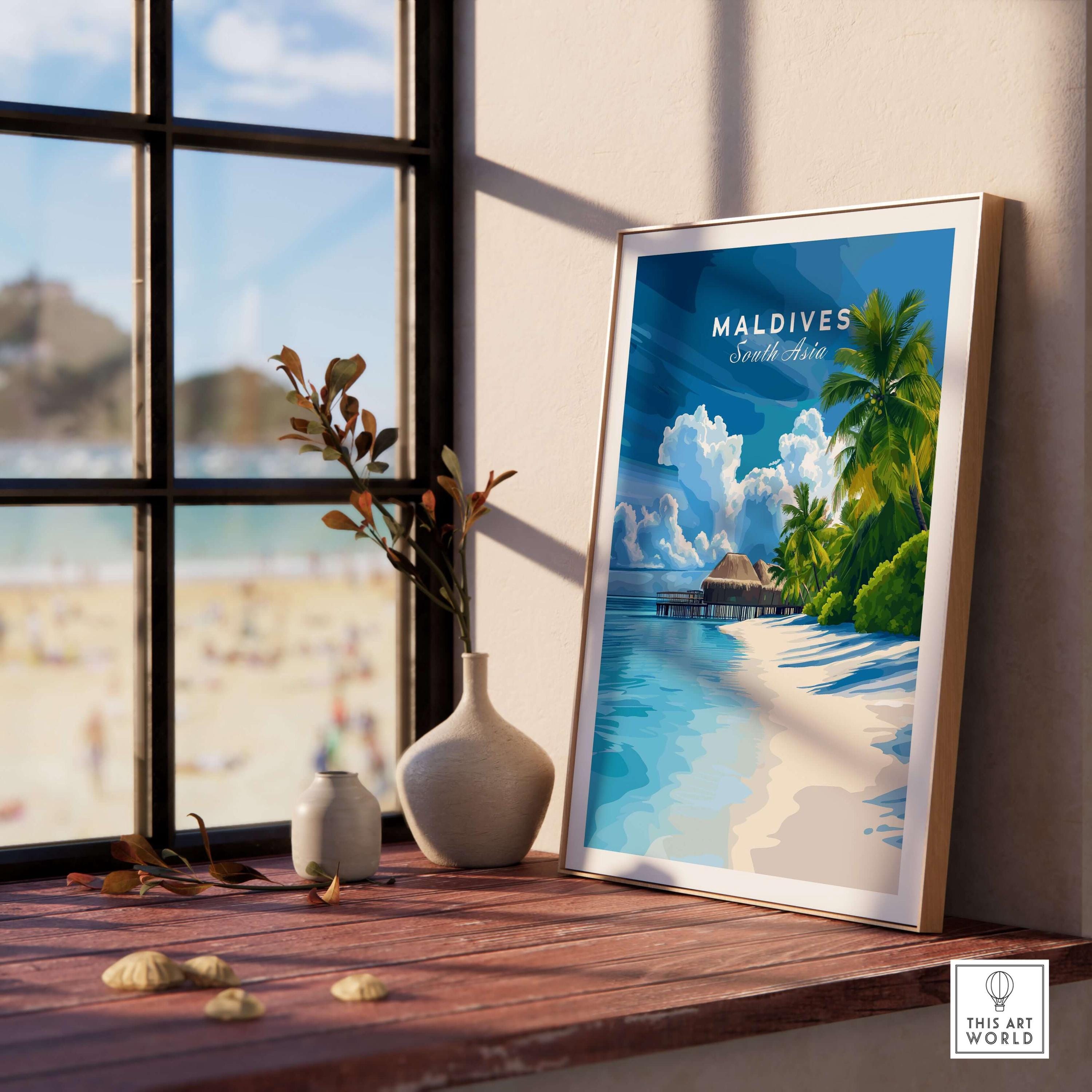 Maldives Print Tropical Beach Maldives Wall Art Gift House Decoration ...