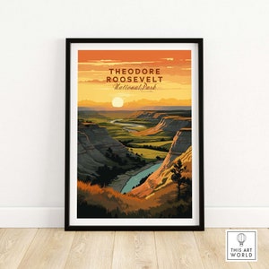 Theodore Roosevelt National Park Art Print Art Print Travel Print | Home Décor Poster Gift | Digital Illustration Artwork | Birthday Present