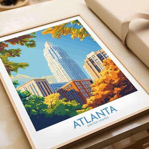 Atlanta Art Print Travel Print | Home Décor Poster Gift | Digital Illustration Artwork