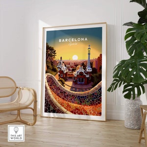 Barcelona Travel Poster Print