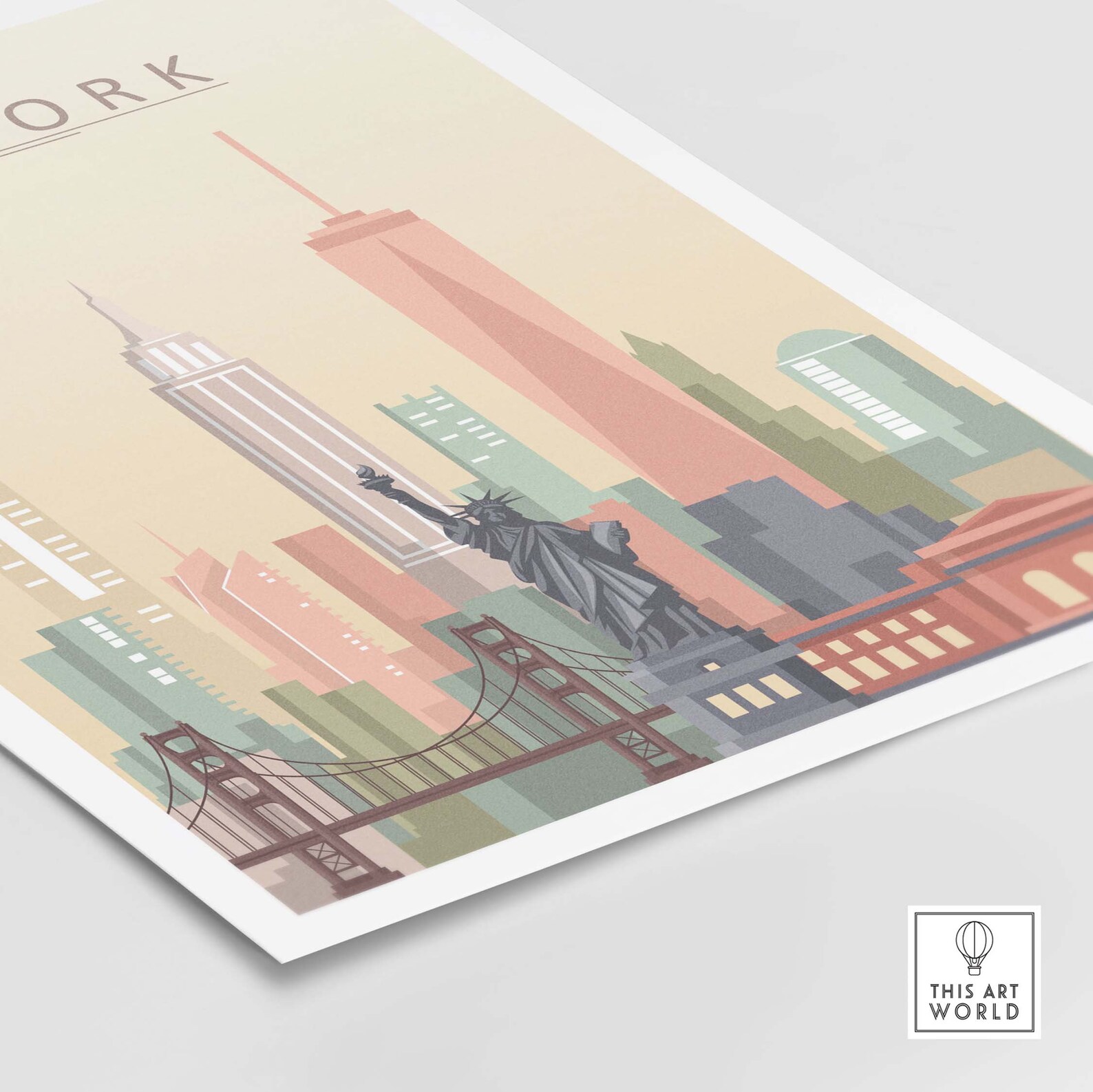New York Skyline Print Wall Art Poster New York City Wall Art NY ...