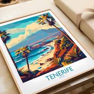 Tenerife Poster - Canary Islands Tenerife Wall Art Print Spain Travel Poster Home Decor Tenerife Artwork Poster Gift Tenerife Art Lover