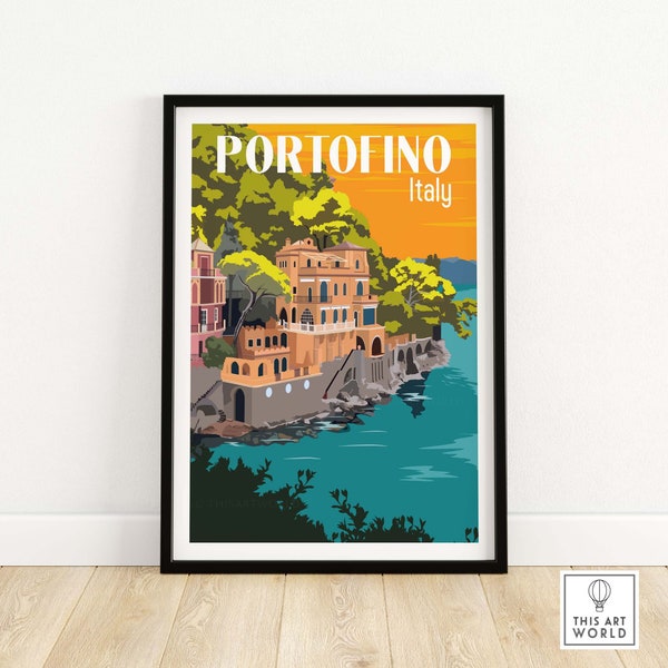 Portofino Print | Portofino Wall Art Poster | Portofino Italy Print | Amalfi Coast Print | Italian Print | Wall Decor Italy