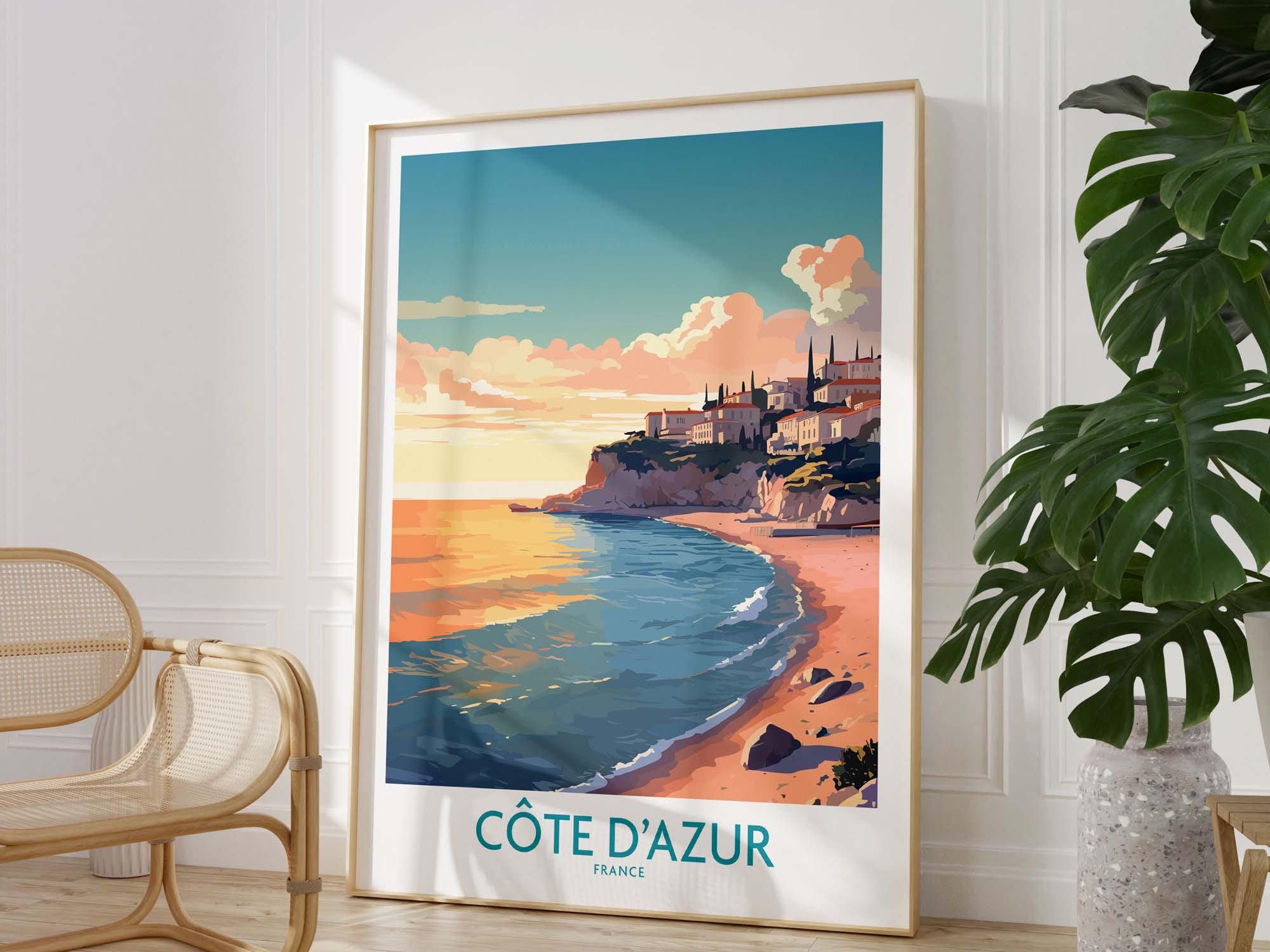 Cote D'azur Wall Art Travel Print | Home Décor Poster Gift