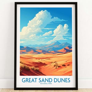 Great Sand Dunes National Park Print Art Print Travel Print | Home Décor Poster Gift | Digital Illustration Artwork | Birthday Present