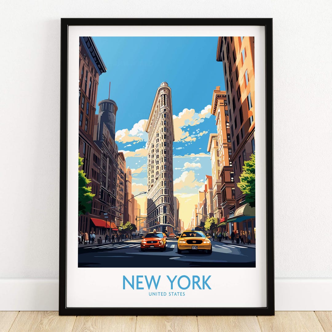 New York City Wall Art Print Travel Poster | Home Gift Birthday Present ...