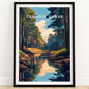 Cannock Chase Art Print Staffordshire Living Room Wall Decor Artwork Gift Framed Print or Unframed Poster England Painting
