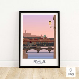 Prague Print | Prague Wall Art Travel Poster | Prague City Home Decor | Framed & Unframed Art Print | Prague Gift
