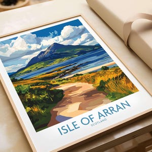 Wall Hanging Isle of Arran Decor Housewarming Gift Living Room  Scotland Gift Art Lovers Illustration Isle of Arran Poster Home Decor Office