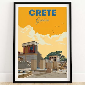 Crete Print Greece | Wall Art | Greek Travel Poster | Home Decor | Crete Framed & Unframed Gift Idea