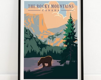 Stampa artistica da parete Montagne Rocciose Canada / Poster Montagne Rocciose / Stampa Montagne Rocciose canadesi / Arte da parete Montagne Rocciose dell'Alberta / Arte da regalo Montagne Rocciose