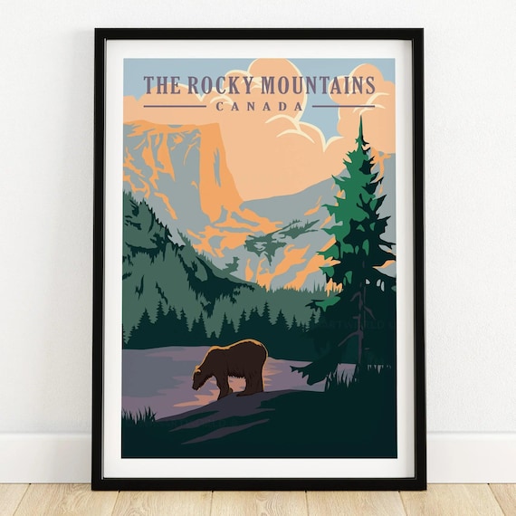 Rocky Mountains Canada Wall Art Print | Rocky Mountains Poster | Canadian Rockies Print | Alberta Rockies Wall Art | Rocky Mountain Gift Art