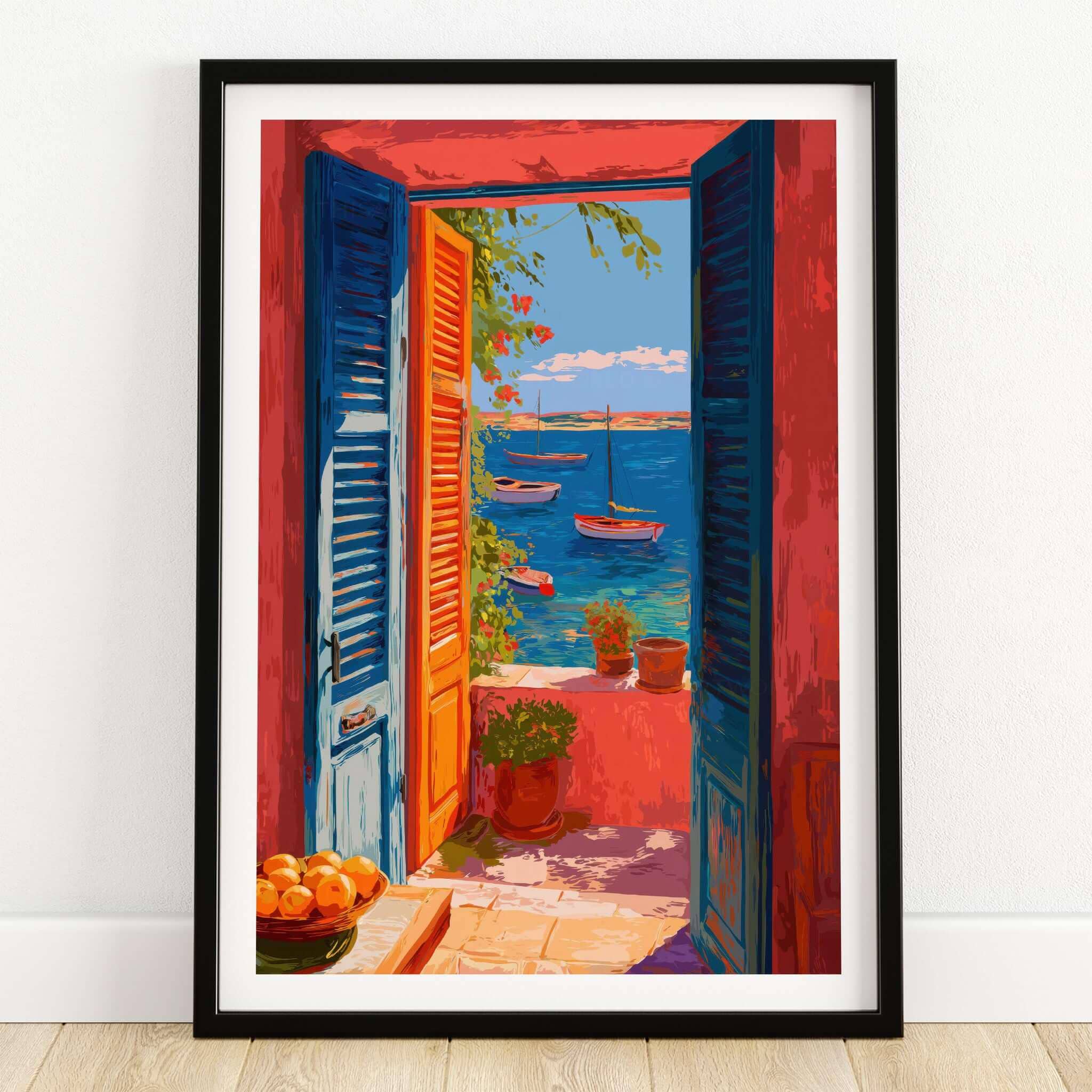Matisse Open Window Mediterranean Sea View Art Print | Colorful