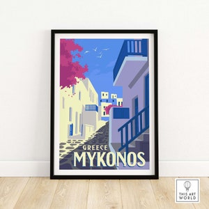 Mykonos Print | Wall Art Poster | Mykonos Gift | Greek Home Decor