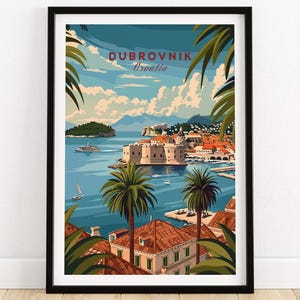 Póster de viaje de Dubrovnik Impresión de arte de pared de Dubrovnik Croacia Regalo Decoración del hogar