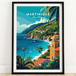 Impresión de viaje de Martinica, obra de arte para colgar en la pared, decoración del hogar, galería, arte de pared, regalo de cumpleaños, regalo de aniversario de boda, decoración de la oficina en casa