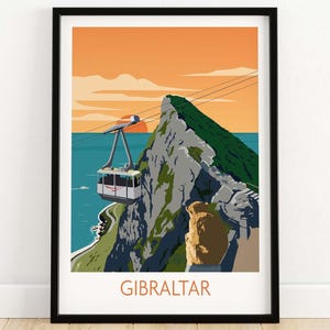 Gibraltar Travel Poster Art Print | Wall Art | Travel Poster | Framed & Unframed Artwork | Art Print Gift Idea