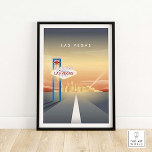 Póster de Las Vegas / Impresión de Las Vegas / Arte mural de Nevada (enmarcado y sin marco) Póster de viaje de Las Vegas / Regalo de Las Vegas