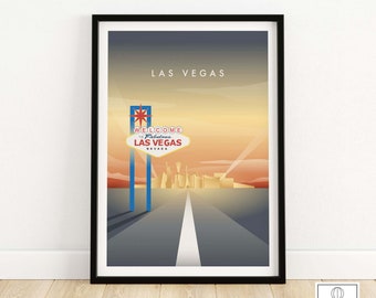 May include: A digital illustration of the Las Vegas welcome sign with a cityscape in the background. The sign reads "Welcome to Fabulous Las Vegas, Nevada".