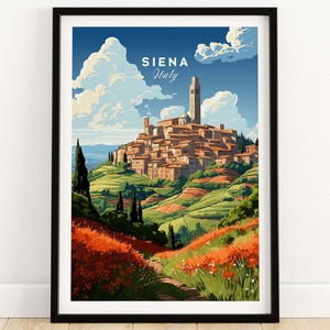 Siena Italië-poster | Woondecoratie poster cadeau | Verjaardagscadeau | Huwelijksverjaardagscadeau | Muurkunstafdruk