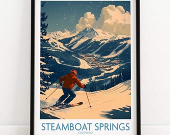 Steamboat Springs Wall Art Print Colorado Poster Steamboat Ski Resort Poster Winter Sports Artwork Adventure Home Decor Skiing Gift Skier