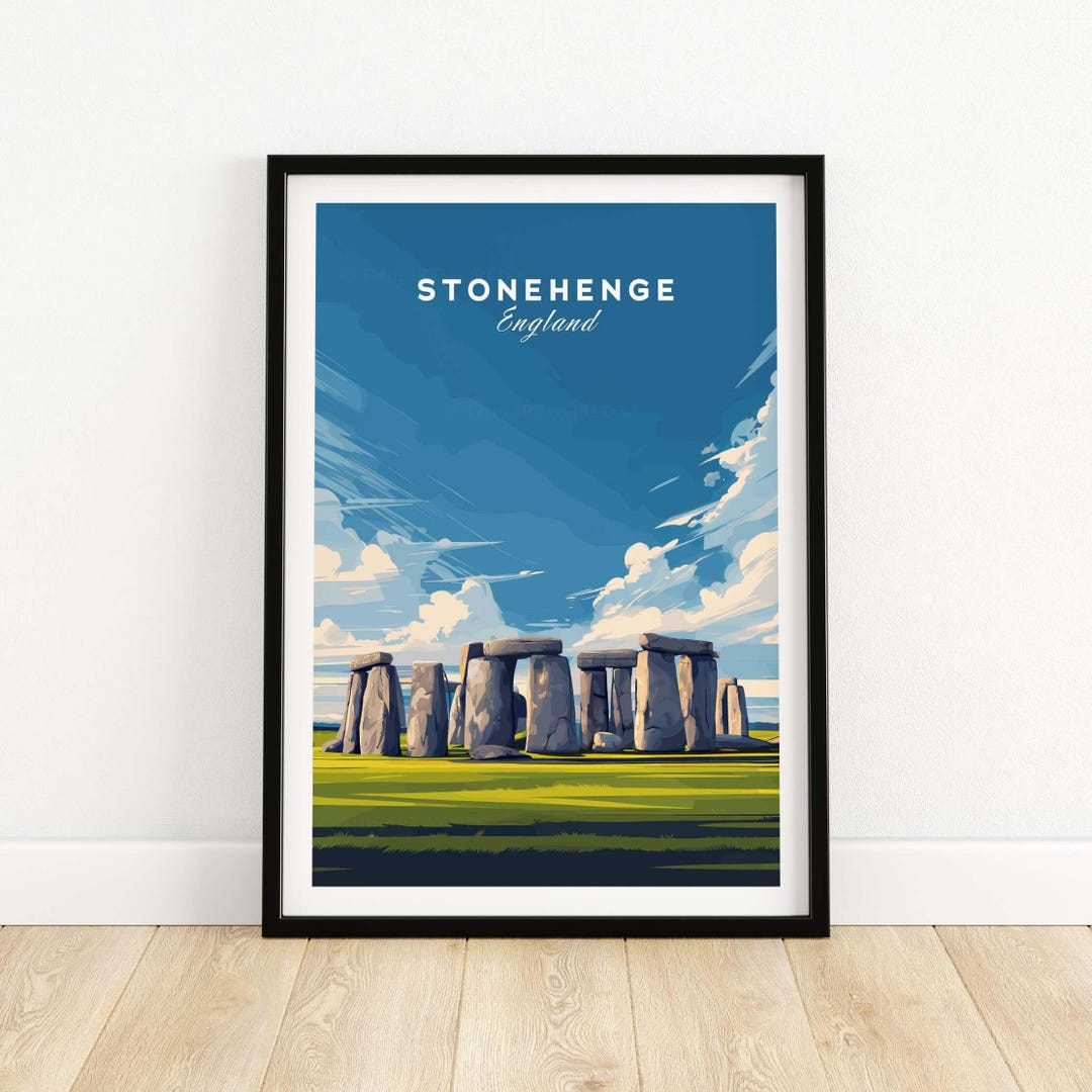 Stonehenge Wall Art Vintage Style Poster, English Landmark Print ...
