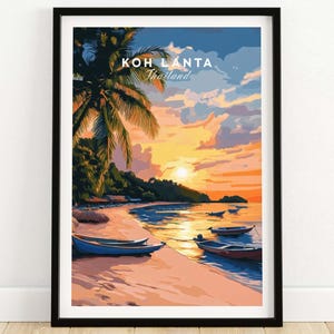 Koh Lanta Travel Print Wall Art Koh Lanta Poster Artwork Travel Home Decor Gift Art Lovers Illustration Poster