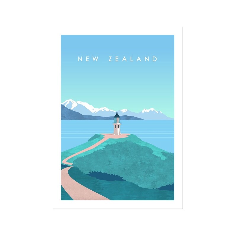 New Zealand Print NZ Wall Art New Zealand Art Travel Etsy