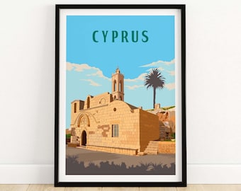 Nordzypern Print | Poster Nordzypern | Cypern Wandkunst - Reise Poster | Wohnkultur | Gerahmte & Ungerahmte Marokko Geschenkidee