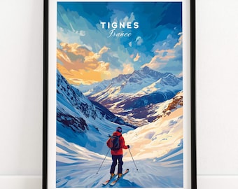ティニュスキーポスター フランスアルプスプリント スキーウォール