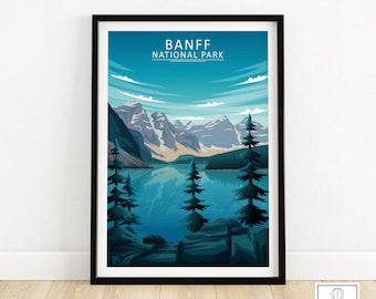 Banff Print | Canada National Park Poster | Banff Travel Poster | Banff Gift Idea